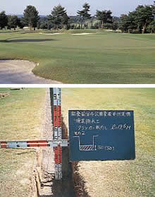 ゴルフ場など、芝地の排水性向上