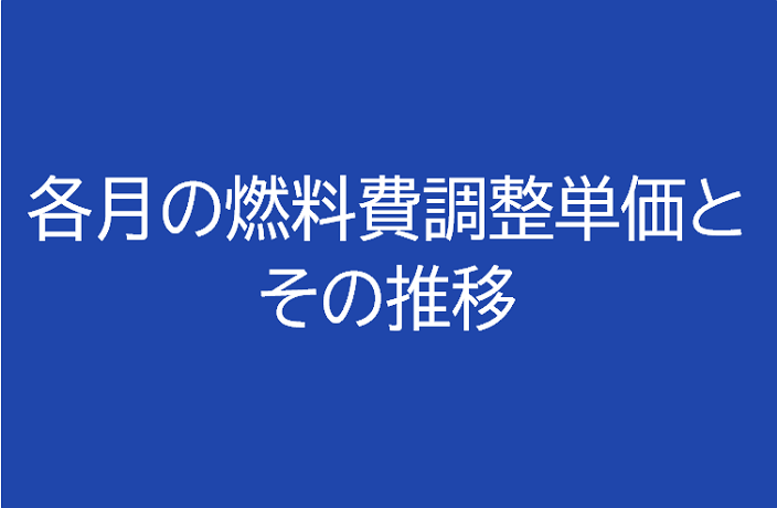 燃料費（等）調整単価一覧および推移グラフ対応