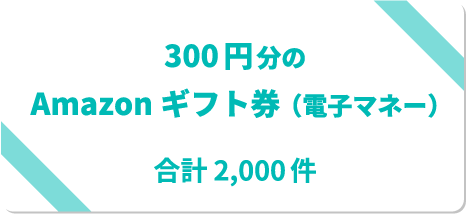 300円分のAmazonギフト券(電子マネー) 合計 2,000件